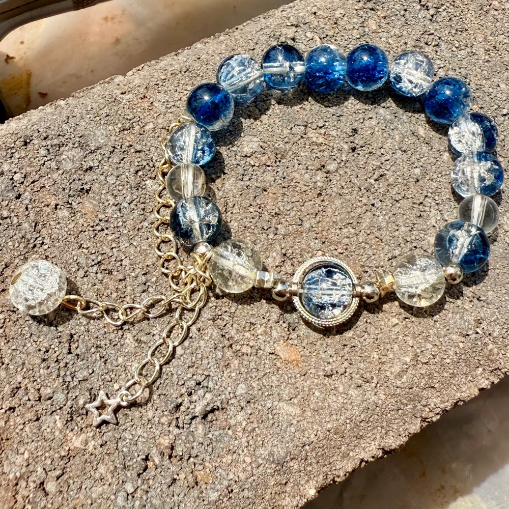 Brand New Celestial Glass Beaded Bracelet